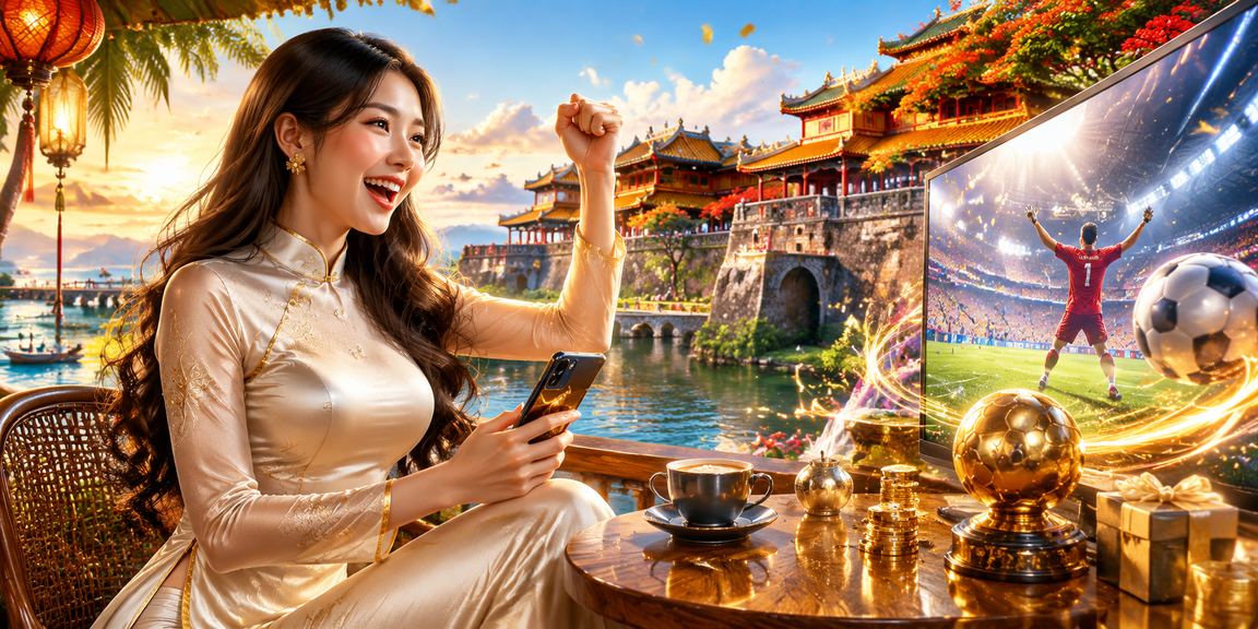 Người dùng Huế theo dõi cá cược trực tuyến với trang phục áo dài truyền thống